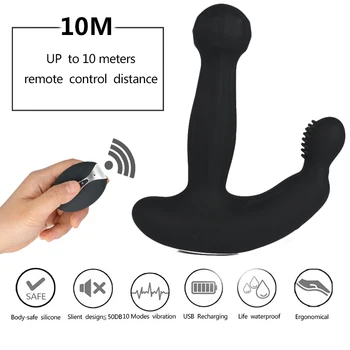 10 Režimas Vibracijos Dual Motor Vibratoriai USB Įkrovimo Prostatos Massager Klitorio Stimuliacijos G-Spot Analinis Vibratorius, Sekso žaisliukai Vyrams