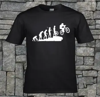 2019 m. Vasarą Karšto Pardavimo Vyrai, O-Neck T Shirt MTB Evoliucija Juokingi vyriški Juoda Dizainas Hip-Hop Motociklų Marškinėliai