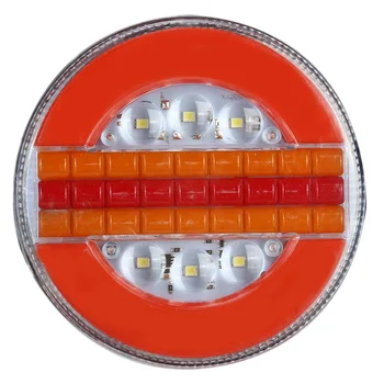 24V 49 LED Apvalus Hamburger Galiniai Žibintai Eilės Dinamiškas Indikatorius Sunkvežimis