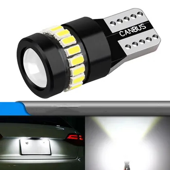 2VNT T10 Šalta Balta 18SMD 3014 priemonė, Automobilis LED profiler šviesos 3030 licencijos plokštės Lempos Lemputes DC 12V 1.5 W Auto pločio šviesos