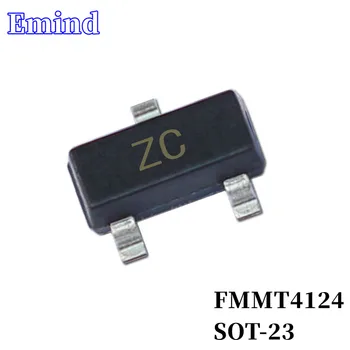 50Pcs FMMT4124 SMD Tranzistorius Pėdsaką SOT-23 Silkscreen ZC Tipas PNP 25V/200mA Bipoliniu Stiprintuvo Tranzistorius