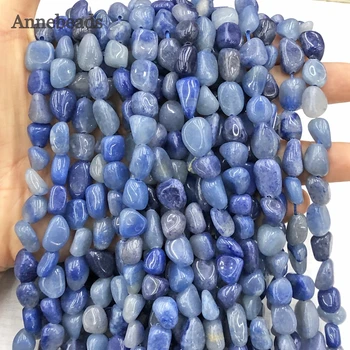 8-10mm Gamtos Nereguliarus Mėlyna Aventurine Vienas Laisvas Tarpiklis Mineralų, Akmens Karoliukai Papuošalai Padaryti DIY Žavesio Apyrankės Auskarai