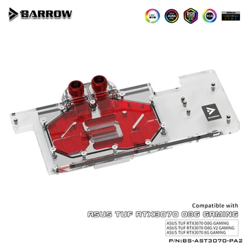 Barrow PC Pilnas draudimas RGB GPU VGA Skysto Vandens Aušinimo Bloką Aušintuvo ASUS TUF 3070 BS-AST3070-PA2