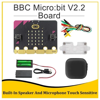 BBC Micro:Tiek V2.2 Pradėjo Rinkinys, integruotas Garsiakalbis Mikrofonas Touch Programuojami Plėtros Valdybos+Baterijos Lauke+USB Laidas