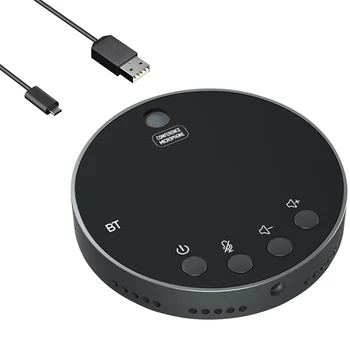 Bluetooth5.0 Desktop USB Mikrofonas,360° Įvairiakryptė Kondensatorius, Kompiuteris, Mikrofonas,garso išjungimas/Garsumo Funkcija Garsiakalbis
