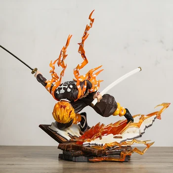 Demon Slayer Šviesą Zenitsu Agatsuma Pav PVC Kolekcijos Modelis Žaislas, Lėlė Brinquedos