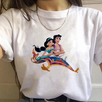 Disney Grafinis T-Shirt Vasaros Cute Mados Lady Drabužiai Moterims Tees 