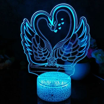 Dovanų Valentino Dieną Kambario Dekoro 3D naktinė lempa LED Šviesos Apšvietimas Naktį Vaikui Stovėti stalinė Lempa Namų Interjero Apdaila Žibintai