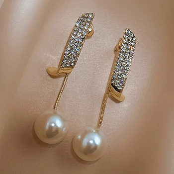 Elegantiškas Geometrinis Pearl Drop Auskarai Moteris Ilgai Kutas Išskirtinį Tabaluoti Auskarai 2022 Naujas Klasikinis Korėjos Mados Jewelrry