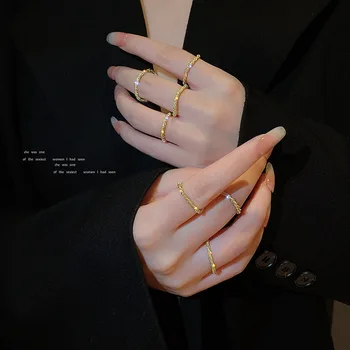 Elegantiškas Sidabro Spalvos Putojantis Žiedas Paprastas Stilius Universalus Dekoratyvinis Piršto Žiedą, Moterims, Vestuvių, Sužadėtuvių Papuošalai
