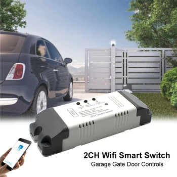 eWeLink Wifi Smart Switch Modulis,Variklio Imtuvas, garažas Geležinkelių Stumdomosios Durys DC 12V 24V AC 110V, 220V, 2 Kanalo Relinis RF433