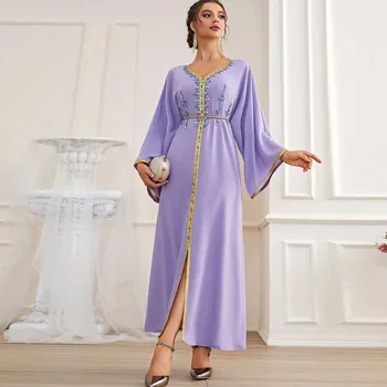 galutinis aišku, ou Moterų Kimono Megztinis Atidaryti Abaja Dubajus Satino Audinio arabų Musulmonų Mados Suknelė, Hijab Turkijos Islamo Apranga
