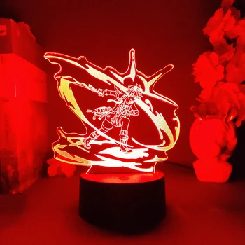 Genshin Poveikio Bennett Naktį Šviesos 3D Anime Lempos, Miegamojo Dekoro LED Šviesos Atmosferą, Naktiniai Nakties Lempos Genshin Vaikų Dovanų