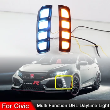 Honda Civic Type R 2016 2017 2018 2019 2020 Bamperio LED DRL Dienos Šviesos Dinamiškas Posūkio Signalo Žibintai Asamblėja