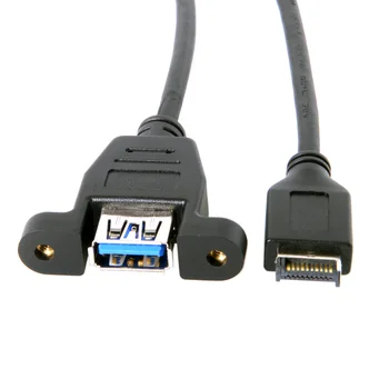 Jimier 50cm Panel Mount Tipas USB 3.1 Priekinis Skydelis Antraštės USB 3.0 Tipo Moterų ilgiklis