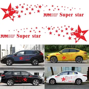 Jun Super Žvaigždės, Universalus Modelis, Automobilių Lipdukai Stilingas Auto Sporto Vinilo kinas Automobilių Retro Kūno Lipduką 