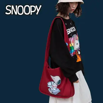 Kawaii Anime Snoopy Maišelį Animacinių Filmų Mielas Studentas Didelės Talpos Drobė Maišelis Laikymui Maišelis Pečių Krepšiai, Krepšys Pirkinių Krepšys Dovanų