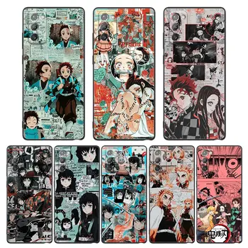 Kimetsu Nr. Yaiba Manga Telefono dėklas Samsung Galaxy M62 M52 M51 M32 M31 M22 M01 F62 F52 F41 F42 Atvejais Padengti Demon Slayer Anime