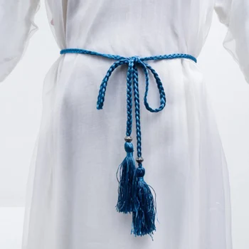 Kinijos Mados Pintas Stiliaus Audiniai Kutas Diržo Spalvinga Bohemijos Stiliaus Moteriška Suknelė Kailis Plonas Juosmens Diržas Juosmens Virvę Priedai