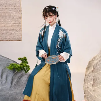 Lady Naują Atvykimo Kiniška Stiliaus Siuvinėti Hanfu Suknelė Moterims Rytų Tradicinės Pasakos Keturių Dalių Kostiumą Veiklos Sijonas