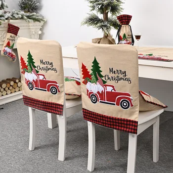 Linksmų Kalėdų Grotelės, Automobilių Kalėdų Eglutė Kėdės Dangtelis Vakarienė Kėdė Kalėdos Bžūp Vakarienės Stalo Skrybėlę Kėdė Grotelės Apima Namų