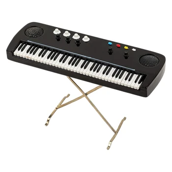 Miniatiūriniai Elektroninių Organų Mini Muzikos Instrumentas, Mini Elektroninių Klaviatūra Su Byla Miniatiūriniai Lėlių Namelio Modelio Ornamentu