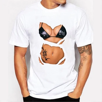 Nauja vyrų ir moterų atsitiktinis 3D didelis krūtinėmis atspausdintas T-shirt Apvalus kaklas trumpas rankovėmis marškinėliai seksuali