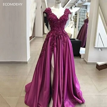 Naujas Atvykimo Appliques Pusėje Ritininės Vakaro Suknelės платье 2022 Prom Dresses arabų Dubajus Oficialų Suknelė Vestidos de Noche abendkleider