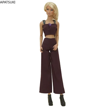 Office Lady Mados Lėlės Drabužių Rinkinys Barbie Komplektus 1/6 Lėlės Priedai Vest Pasėlių Top Marškinėliai Plati Koja Kelnės Kelnės Žaislai