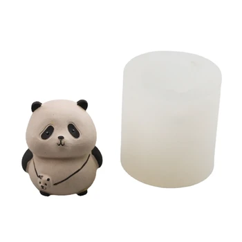 Panda Pyragas Apdaila Silikono Formos 3D Kuprinė Lokys Minkštas Pelėsių Rankų darbo Panda Formos Dervos Kepimo Forma 