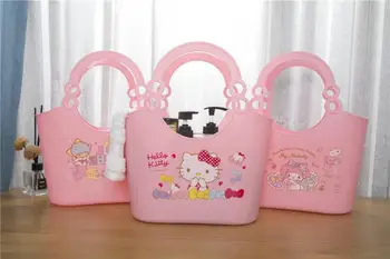 Sanrios Mano Melodija Littletwinstars Hellokittys Anime Mielas Animacinių Filmų Nešiojamų Pirkinių Krepšelį Vonios Kambarys Įvairenybės Saugojimo Krepšys