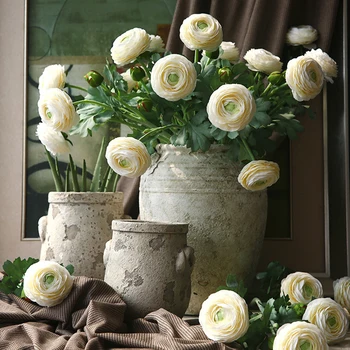 Slik Rose Dirbtinių Gėlių Dekoracijos Nekilnojamojo Touch Netikrą Gėlių Sodas Apdailos Lauko Aukštos Kokybės Gėlių Išdėstymas