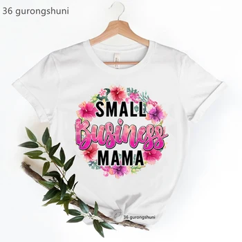 Smulkiojo verslo MAMA Laiškas, Print T Shirt Moterims, Drabužiai 2022 Super Mama Gyvenime Marškinėlius Femme Balti trumpomis Rankovėmis T-Shirt Femal