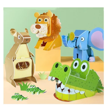 Vaikai Juokingi Gyvūnų Blokai Vaikams mokomieji Žaislai-Dovanų rinkiniai Mergaitėms ir Berniukams Būkite Rankų ir Akių Koordinavimui