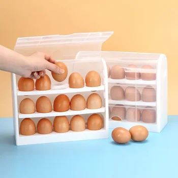 Virtuvės Vaisių, Maisto Produktų, Kiaušinių, Daržovių Saugykla Lauke Kūrybos Apversti Kiaušinių Laikymo Šaldytuve Organizatorius Kiaušinių Plastiko BoxsKeep Šviežių Stovo