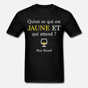Vyrų Marškinėliai Qu Est Ce Qui Est Jaune Et Qui Dalyvauti Mon Ricard Moterys T-Shirt