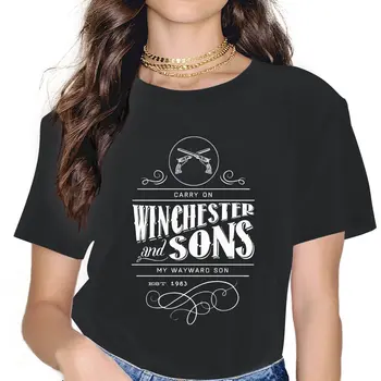 Winchester Ir Sūnūs Kawaii Merginos, Moterys T-Shirt Antgamtinių Dainininkas Bobby 5XL Blusas Harajuku Atsitiktinis Trumpas Rankovės Derliaus Viršūnės