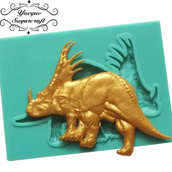 Yueyue Sugarcraft Dinozaurų silikono formos minkštas pelėsių tortas dekoravimo priemonės šokolado gumpaste pelėsių