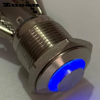 Zusen 16mm Didelis Galvos Akimirksnį Mygtukas Jungiklis Apšviestas Žiedas IP65 (ZS16H-10E/J/B/12V/N)