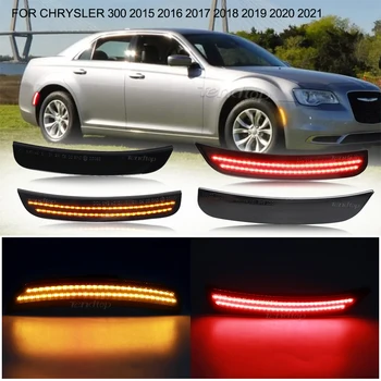 Šoniniai Gabaritiniai Posūkio Signalo Lemputė 2-Eilės Full LED Juostelės Gintaro Raudonas Indikatorius Chrysler 300 2015 2016 2017 2018 2019 2020 2021 2022