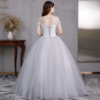šviesiai pilka siuvinėjimo kamuolys suknelė suknelė Renesanso Suknelė karalienės Viktorijos suknelė/Marie Antoinette Belle