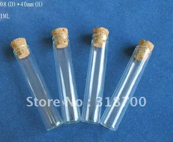 1000/daug 1ml mažas stiklinis vamzdelis su mediniu korko, korko, buteliukas,kamštienos užkimštame vamzdis,0,5 ml iki 50ml yra