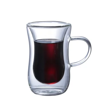 100ML Dvigubo Sluoksnio Stiklo Pusryčiai Stiklo Kūrybos Viskio Stiklo Alaus, Brendžio, Degtinės Taurės Anti-karčios Arbatos Puodelio Kavos Puodelio Pieno Puodelis