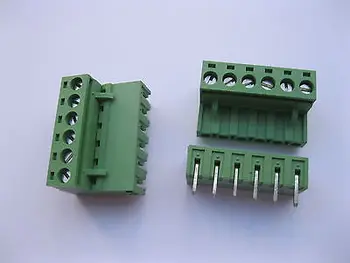 120 vnt 5.08 mm Kampas 6 pin Varžtas Gnybtų Bloko Jungties Tipas Žalioji Pluggable