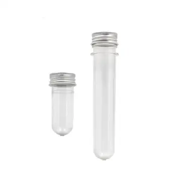 20ML 40ML PET skaidraus Plastiko Tuščias Daugkartiniai Mėgintuvėlį Butelis Su Aliuminio Dangteliais Kosmetikos Kaukė Vonios Druskos Buteliuką LX6311