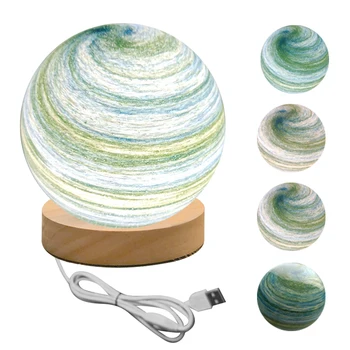 3 Spalvomis Žėrintis Planetos Galaxy Krištolo Rutulį Naktį Žibintai USB Power Lempa Su sensoriniu Jungikliu, Vaikų Gimtadienio Dovana, Namų Puošybai