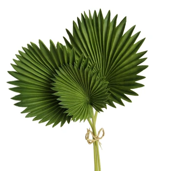 3 Vnt Dirbtinių Palmių Lapų Krūva Žalia Plastiko Padirbtų Augalų Modeliavimo Lapų, Gėlių Kompozicijų Namų Puošybai