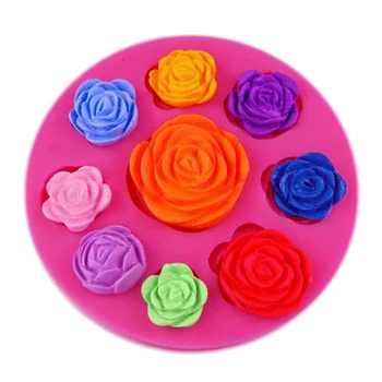 3D Gėlės Silikono Formos Rose Formos Rankų darbo muilas pelėsių minkštus saldainius, šokolado silikoninė pelėsių tortas dekoravimo priemonės F0758