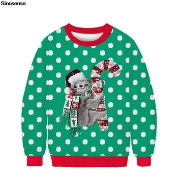 3D Juokinga Tinginys Spausdinti Bjaurusis Kalėdų Megztiniai Džemperiai Vyrams, Moterims Rudens Žiemos Švenčių Apranga Topai (Puloveris Kalėdos Palaidinukė