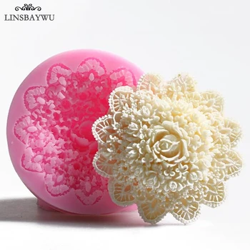 3D Rožių Gėlių Rankų darbo Silikono Muilo Pelėsių Minkštas 